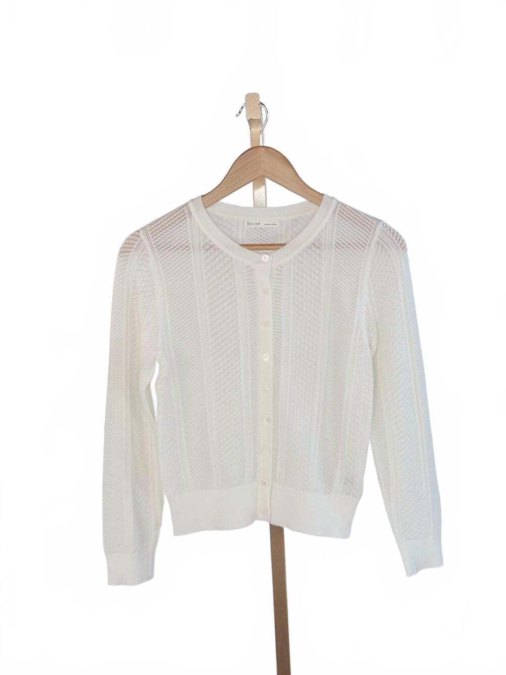 NEW BE COOL women's anderson crochet cardigan in white
